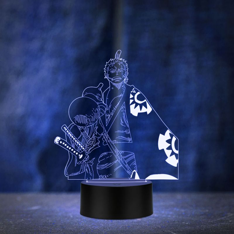 Acrylic Zoromanga452 3D Illusion Night Lamp Anime Home Decor Light 16 Color Changing With Remote Control,